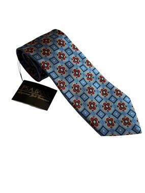 NWT Jos A Bank Signature Gold Collection Blue Floral Silk Tie USA Wedding Preppy